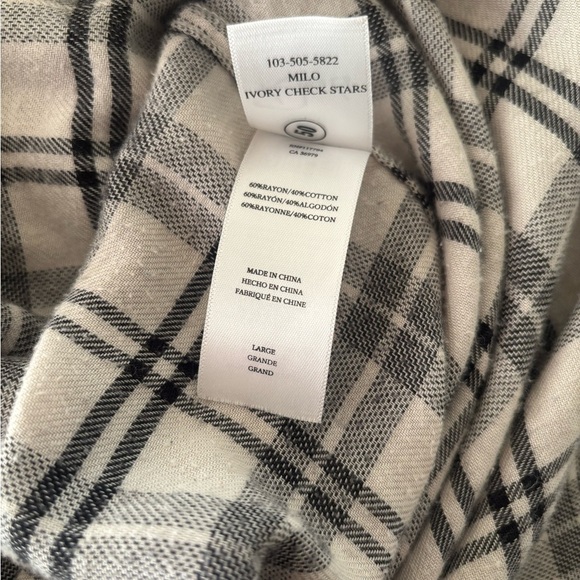 RAILS Milo Ivory Star Plaid Button Down Shirt Women’s Large Long Sleeve - Picture 7 of 10